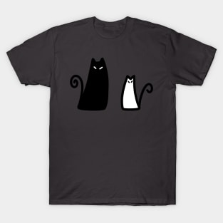 Stylized Black and White Cat T-Shirt